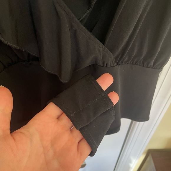 NWT ASOS Curve Angel Sleeve Ruffle Wrap Bodysuit Size 14 - Picture 5 of 8